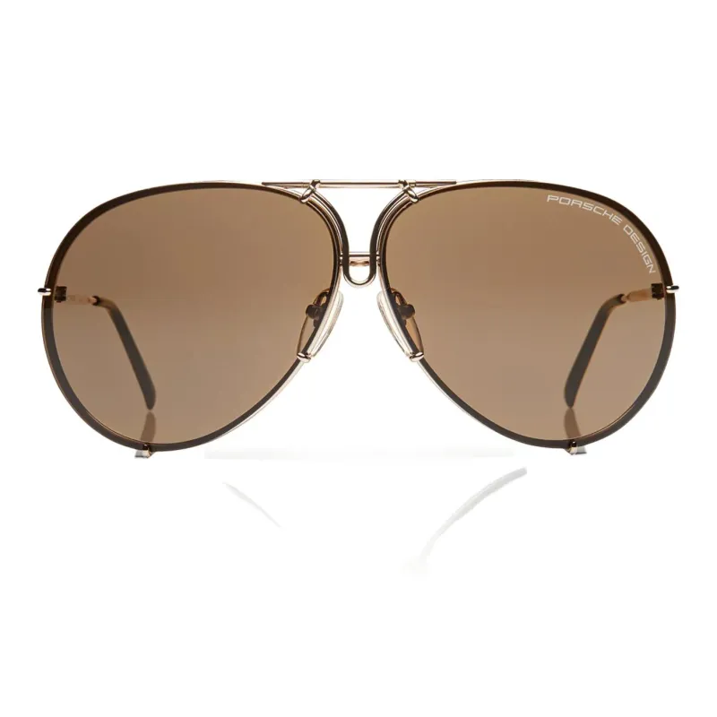 PORSCHE DESIGN Pure Titanium Aviator Sunglasses Unisex Brown-2