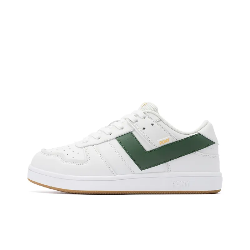 PONY Street Series Low Top Skateboard Shoes Unisex White Green-0