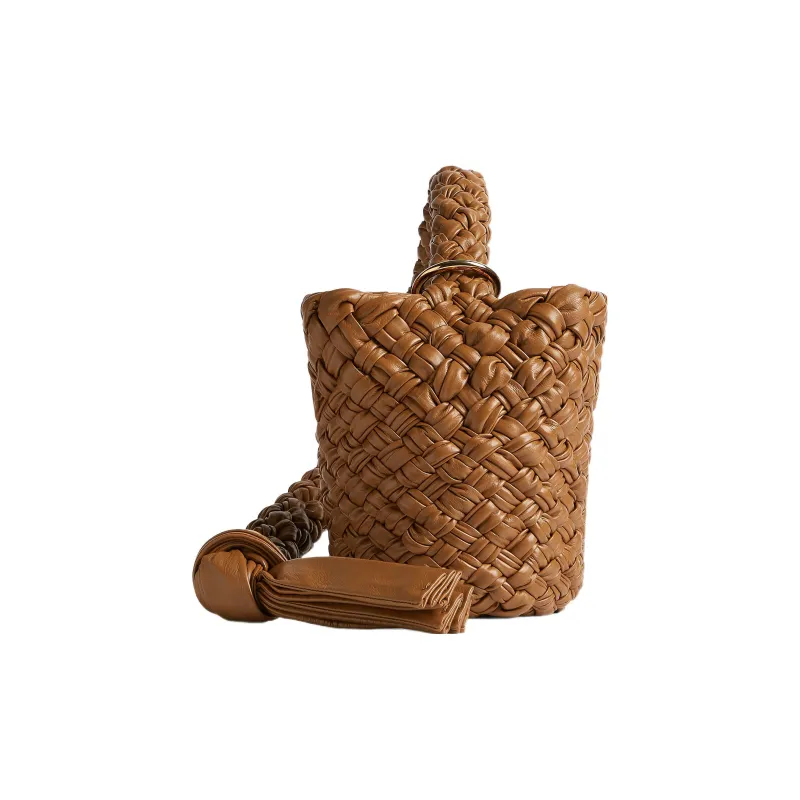 Bottega Veneta KALIMERO Cow Leather Bucket Bag, Clutch, One Shoulder Handbag Trumpets Women's Brown-3