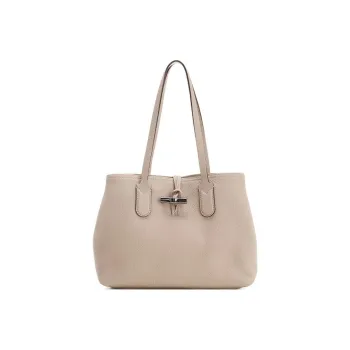 LONGCHAMP Roseau Essential Leather Tote Bag, Shopping Bag, Handbag, Shoulder Bag Women's Earth Umber