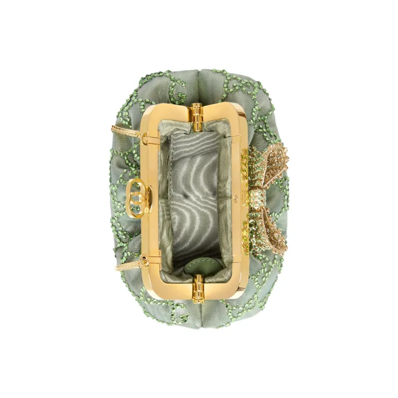 GUCCI Brocade Fabric Clutch Regular Women's Green-5