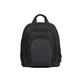 EMPORIO ARMANI Fabric With Cow Leather Backpack Large Size Men's Black