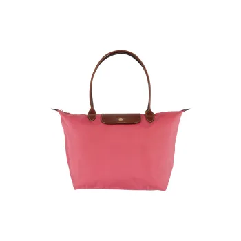 LONGCHAMP Le Pliage Cow Leather Canvas Polyamide Canvas Bag Dumpling Bag Handbag Shoulder Bag Women's Peach Pink