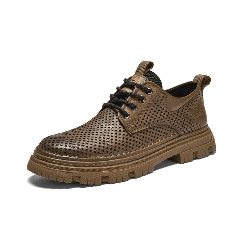 G.N.SHIJIA Men's Casual Shoes Men Low Top Black/Brown-1