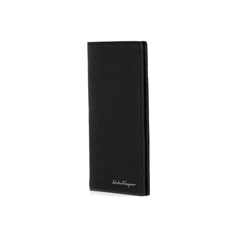 FERRAGAMO Cow Leather Coin Purse Card Holder Wallet Men's Black-1