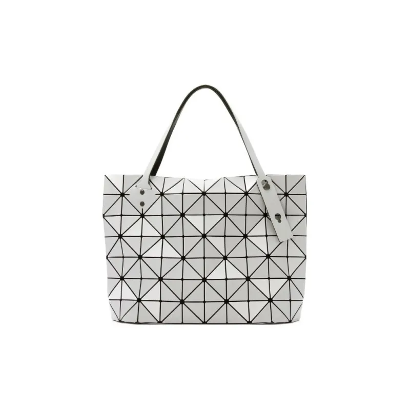 ISSEY MIYAKE Polyurethane Shopping Bag One Shoulder Handbag Women's Light Gray-0