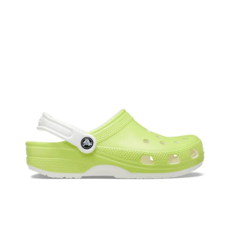 Crocs Classic Glow In The Dark Clogs 'Lime Green White'-1