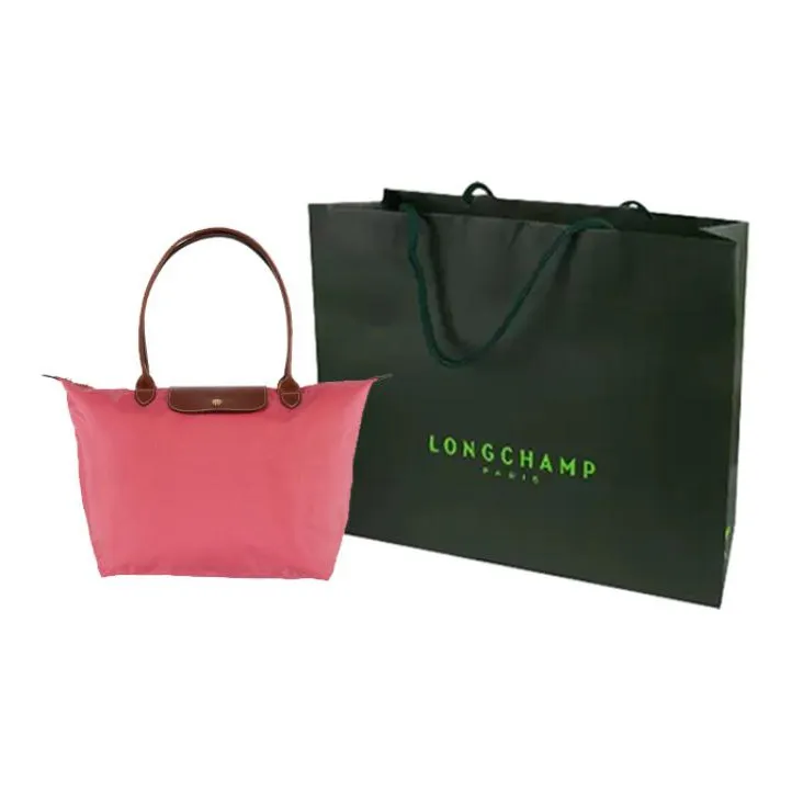 LONGCHAMP Le Pliage Cow Leather Canvas Polyamide Canvas Bag Dumpling Bag Handbag Shoulder Bag Women's Peach Pink-7