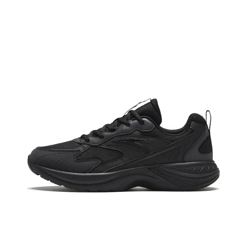 Anta Cushioning Anti Slip And Wear Resistant Low Top Running Shoes Men's Black-0