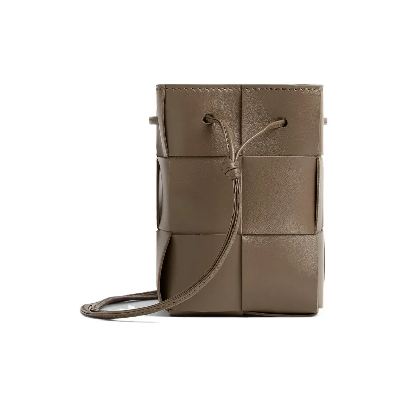 Bottega Veneta CASSETTE Lambskin Bucket Bags Shoulder Bag Crossbody Bag Mini Women's Taupe-1