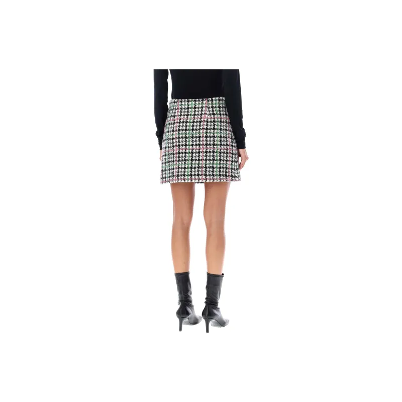 MSGM Plaid Check Mid Rise Mini Skirt-1