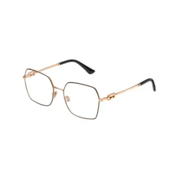 BVLGARI Metal Irregular Shape Eyeglass Frames Women's Black