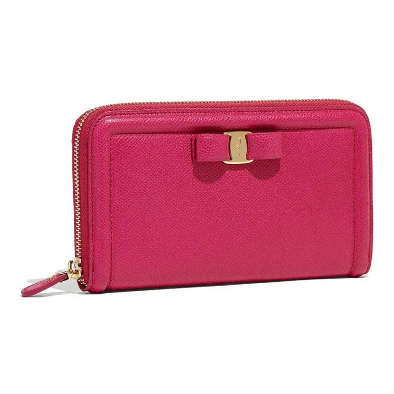 FERRAGAMO Cow Leather Handheld Wallet Women's Pink-1