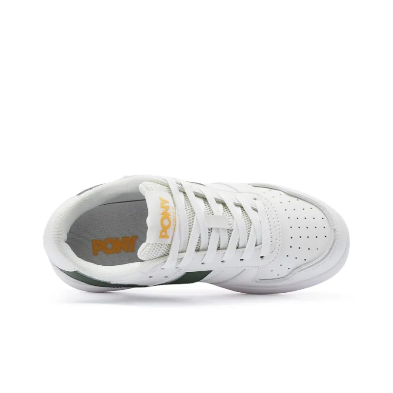PONY Street Series Low Top Skateboard Shoes Unisex White Green-2