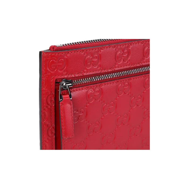 GUCCI Cow Leather Clutch Regular Women's Red-2