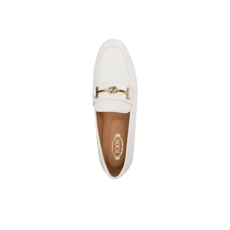 TOD'S Logo Plaque Almond Toe Loafers Women's-3