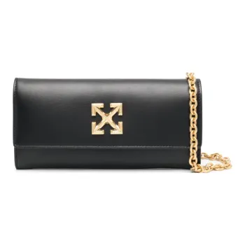 OFF WHITE Leather Shoulder Bag, Crossbody Bag, Wallet Regular Women's Black