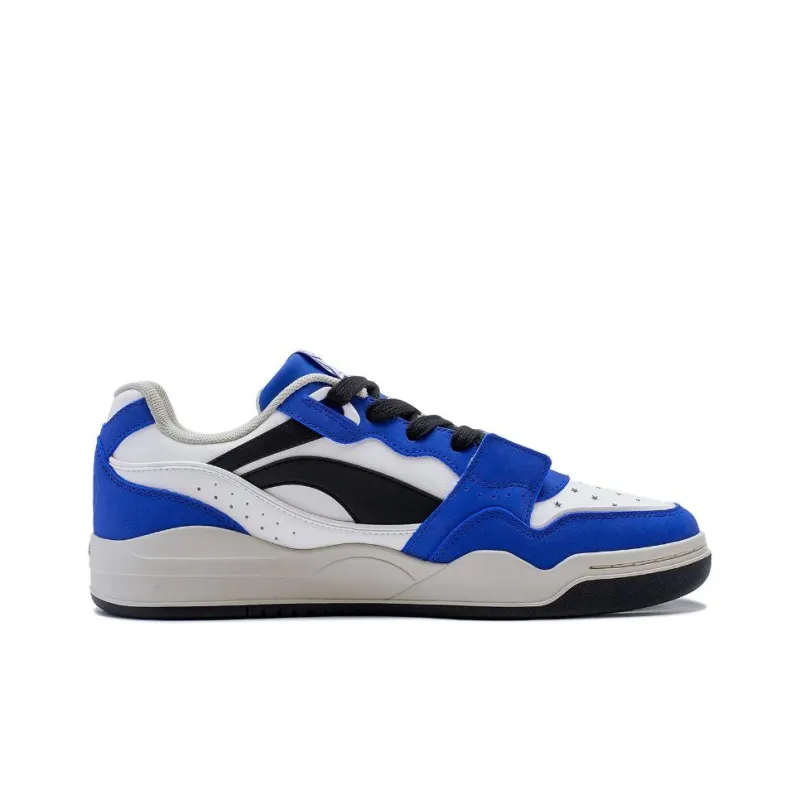 LiNing Yuebai Anti Slip Wear Resistant Low Top Skateboard Shoes Unisex Blue White-1