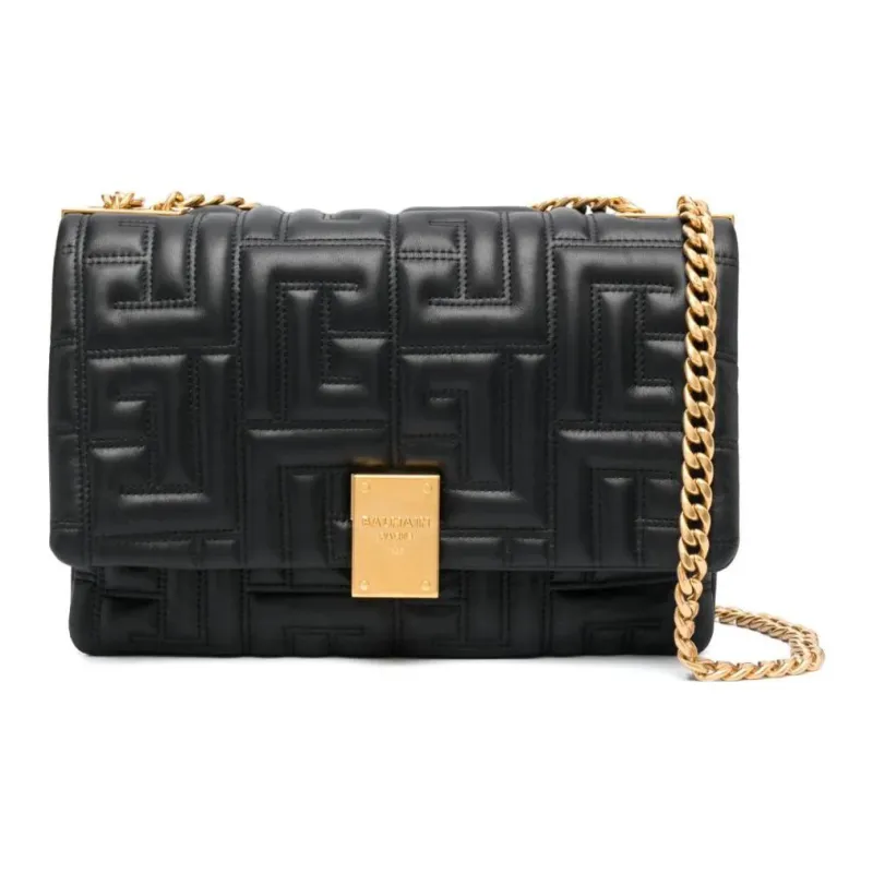 BALMAIN 1945 Lambskin Shoulder Bag Crossbody Bag Regular Women's Black-0