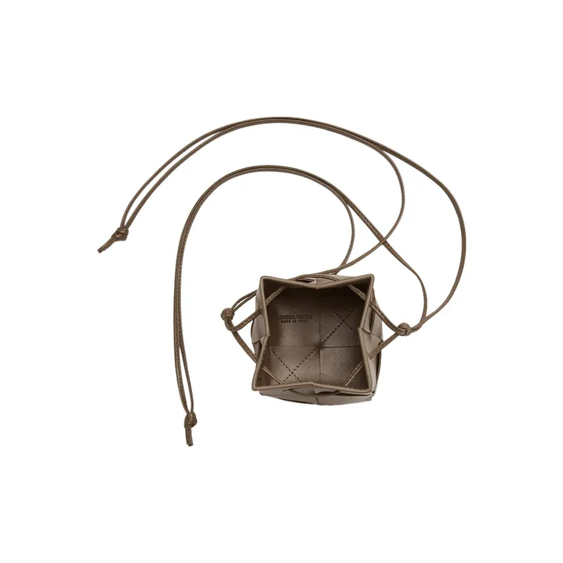 Bottega Veneta CASSETTE Lambskin Bucket Bags Shoulder Bag Crossbody Bag Mini Women's Taupe-2