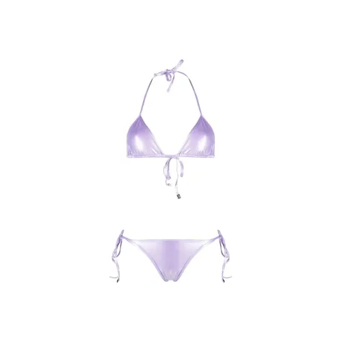 The Attico High-shine Triangle Bikini Set