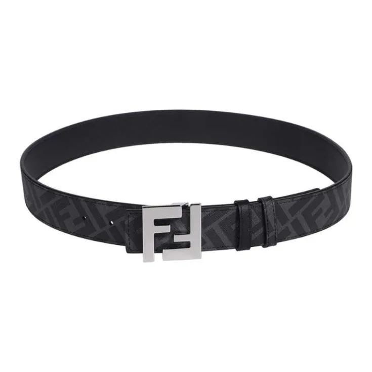 FENDI FF-logo Reversible Leather Belt-2
