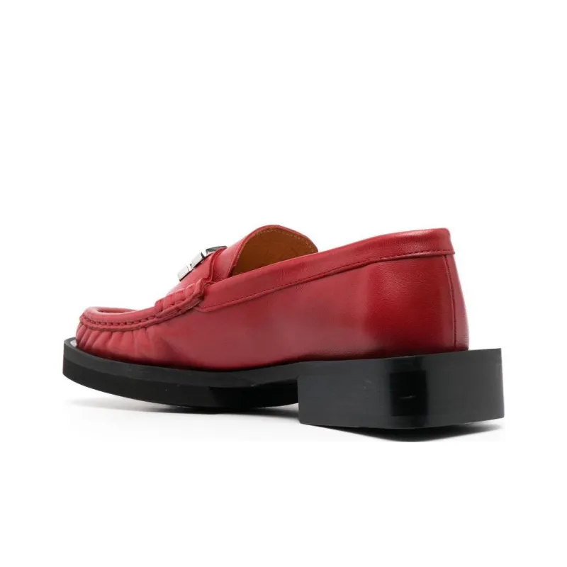 GANNI Logo-plaque Leather Loafer-3