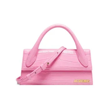 Jacquemus Le Chiquito Crocodile Embossed Calfskin Shoulder Bag Crossbody Bag Handbag Women's Pink