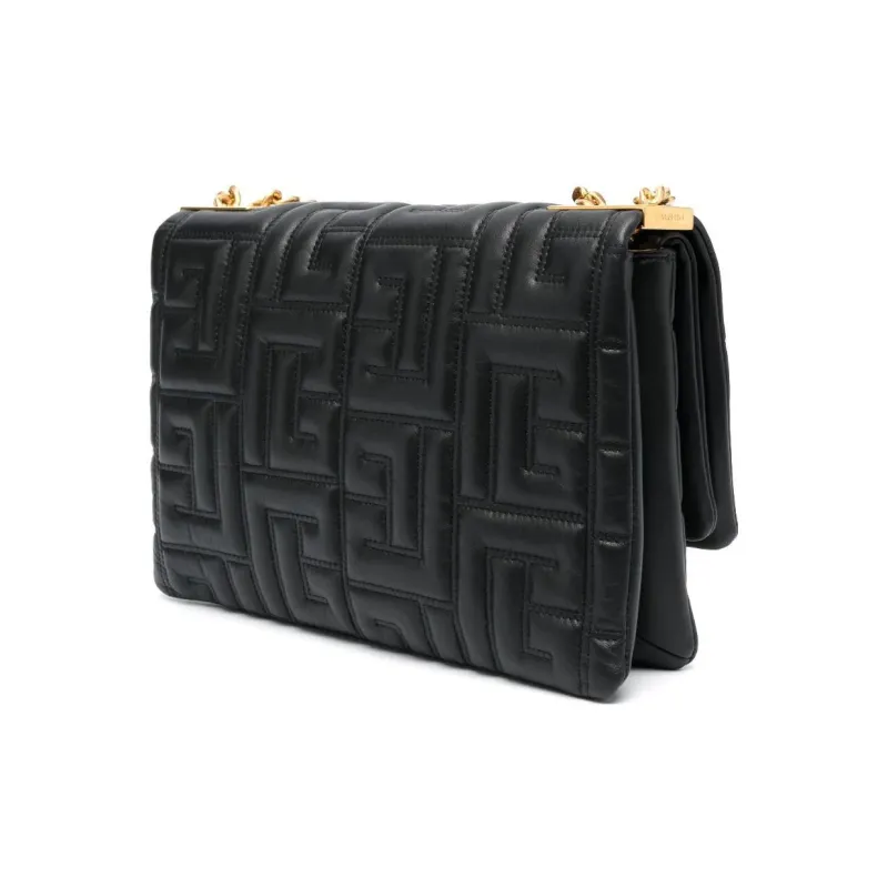BALMAIN 1945 Lambskin Shoulder Bag Crossbody Bag Regular Women's Black-1