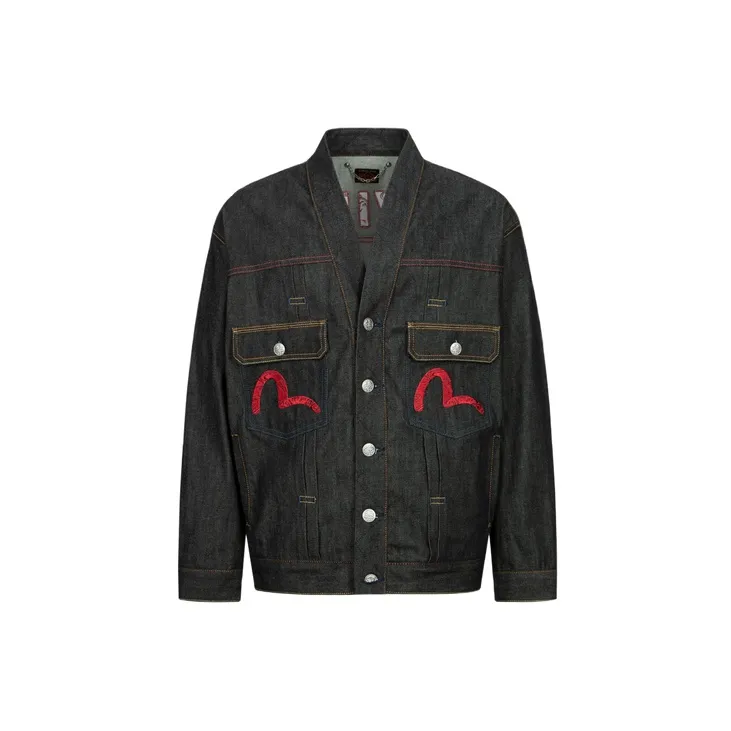 EVISU Denim Jackets Men Black-1