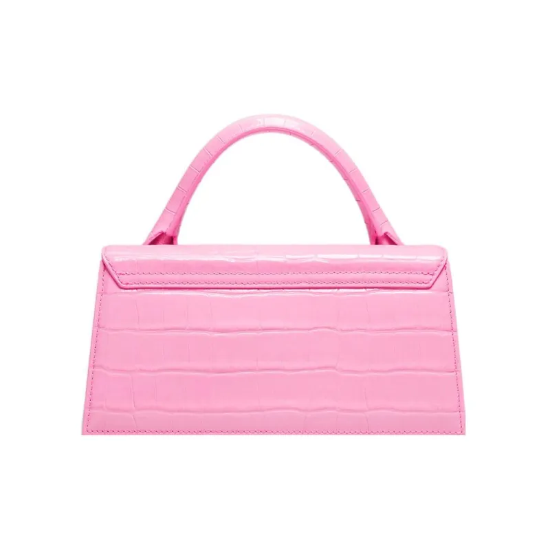 Jacquemus Le Chiquito Crocodile Embossed Calfskin Shoulder Bag Crossbody Bag Handbag Women's Pink-2