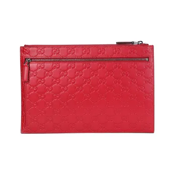 GUCCI Cow Leather Clutch Regular Women's Red