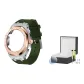 Silver Rose Green Band+Watch Box+Tempered Glass Screen Protector