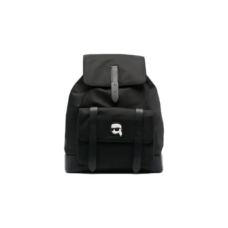 KARL LAGERFELD Polyurethane Backpack Men's Black-0