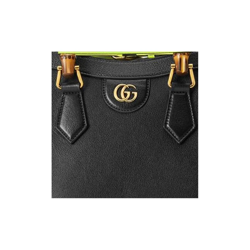 GUCCI Leather Shoulder Bag Crossbody Bag Handbag Small Size Unisex Black-8