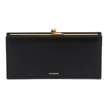 JIL SANDER Goji Calfskin Card Holder, Wallet Medium Size Women's Black