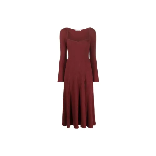 Reformation Long-Sleeved Dresses Women's Burgundy