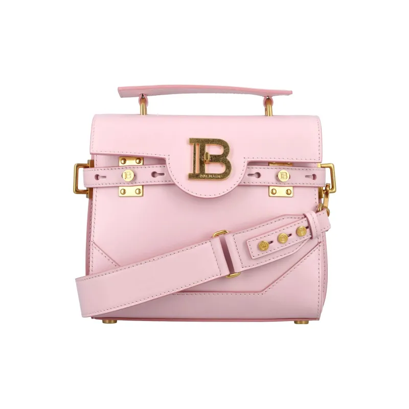 BALMAIN B-BUZZ Calfskin Handbag Shoulder Bag Crossbody Bag Regular Women's Light Rose-0