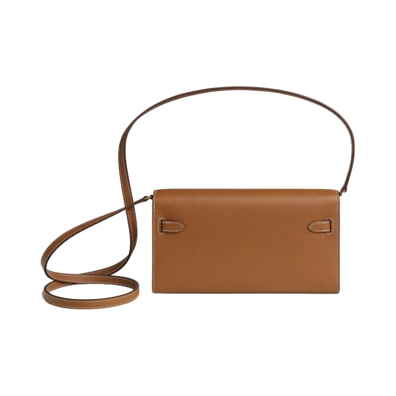 HERMES Kelly To Go Mysore Goat Skin Wallets Handheld Shoulder Bag Crossbody Bag Regular Women's Gold Brown-1