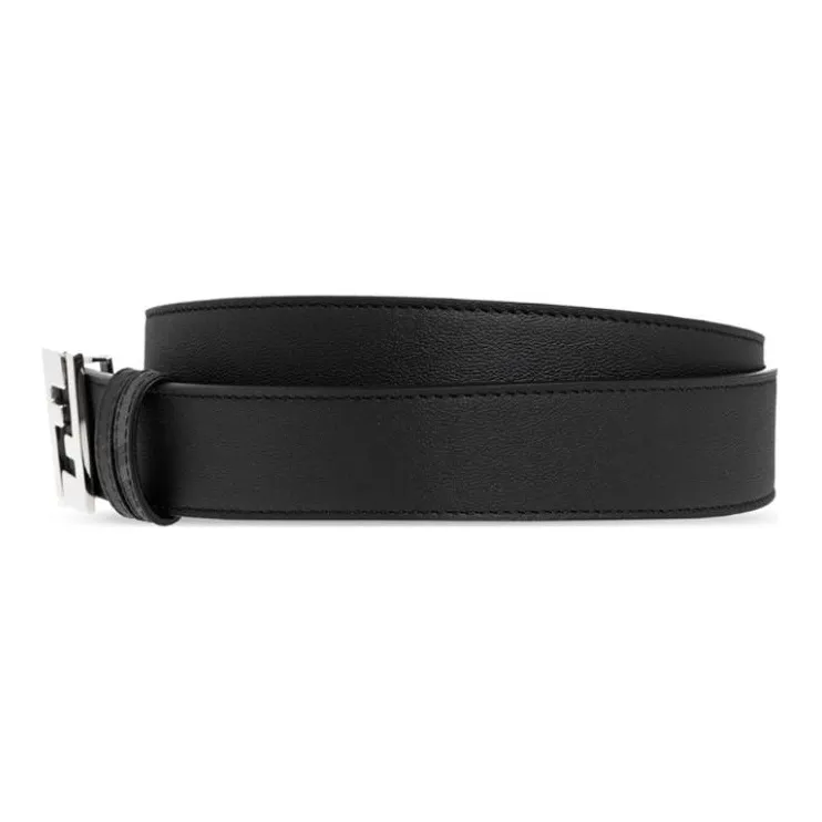 FENDI FF-logo Reversible Leather Belt-1