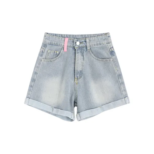 MINCOCROSEPEPPAR Denim Shorts Women's Light Blue