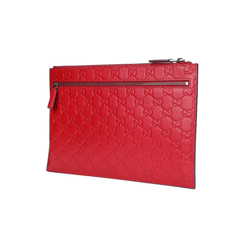 GUCCI Cow Leather Clutch Regular Women's Red-1