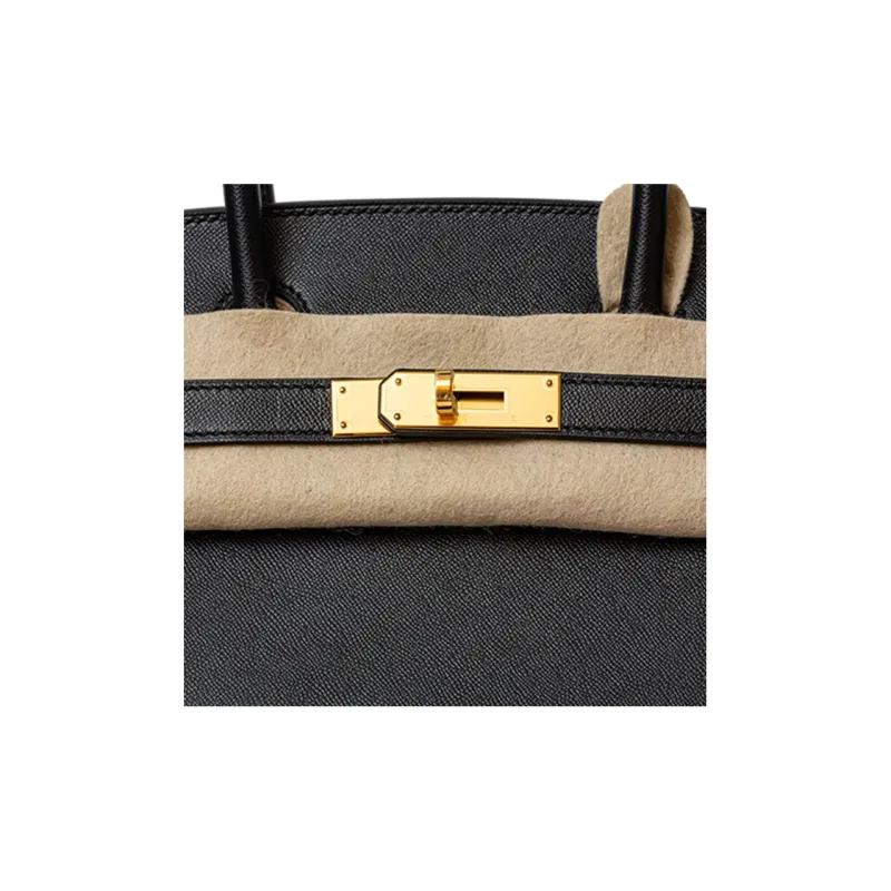 HERMES Birkin Madame Leather Calfskin Birkin Bag Handbags Regular Women's Noir Black-4