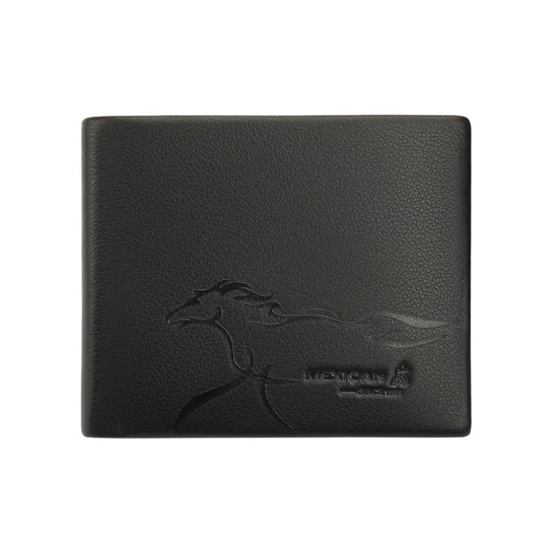 MEXICAN Nappa Texture Genuine Leather Wallet Men's Black-22