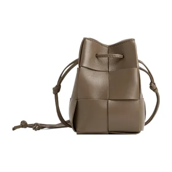 Bottega Veneta CASSETTE Lambskin Bucket Bags Shoulder Bag Crossbody Bag Mini Women's Taupe