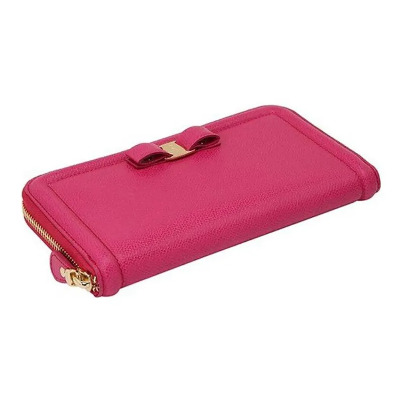 FERRAGAMO Cow Leather Handheld Wallet Women's Pink-4