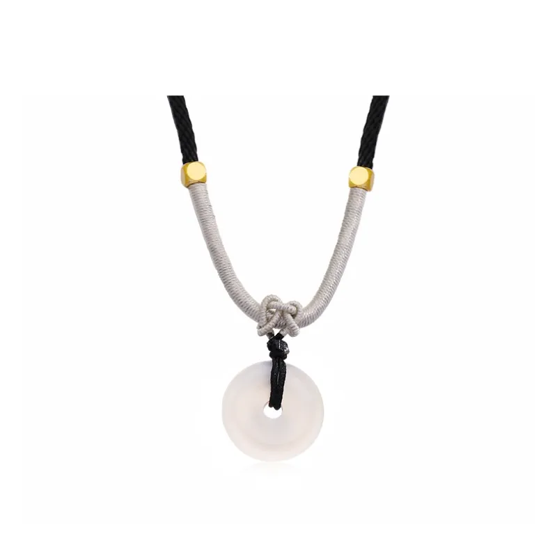 Yuanyanghuangjin Chalcedony Necklace, Adjustable Unisex-5