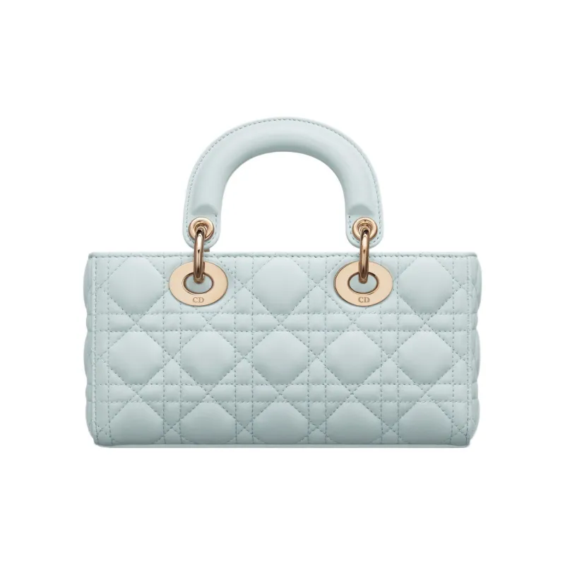 DIOR Lady D-JOY Lambskin Dior Bag Shoulder Bag Crossbody Bag Handbag Small Size Women's Blue-1