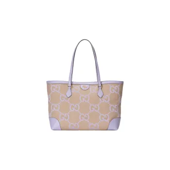 GUCCI Ophidia Canvas With Leather Trim Canvas Bag Tote Bag Shopping Bag Shoulder Bag Handbag Medium Size Women's Purple