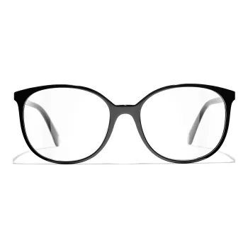 CHANEL Plate Frame Butterfly Eyeglass Frames Unisex Black